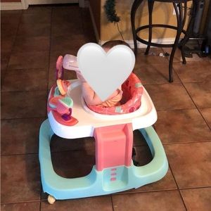 Baby walker (pink & white)